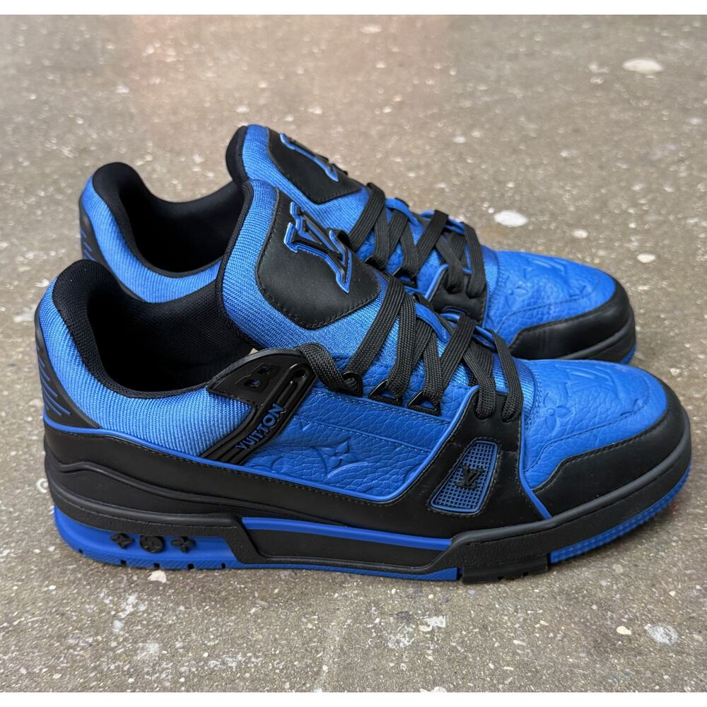 Louis Vuitton Trainer Blue/Black Monogram Sneakers - Picture 6 of 11